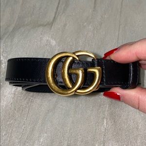 Authentic Gucci Double G Leather Belt